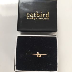 catbird nyc, alphabet b ring, yellow gold size 4.5